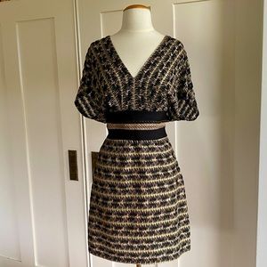 Missoni black/gold signature knit dress 38/XS